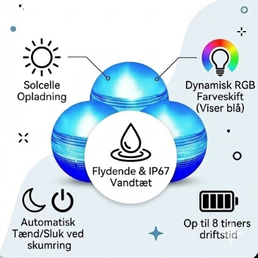 LED Solarlys 3 flydende kugler