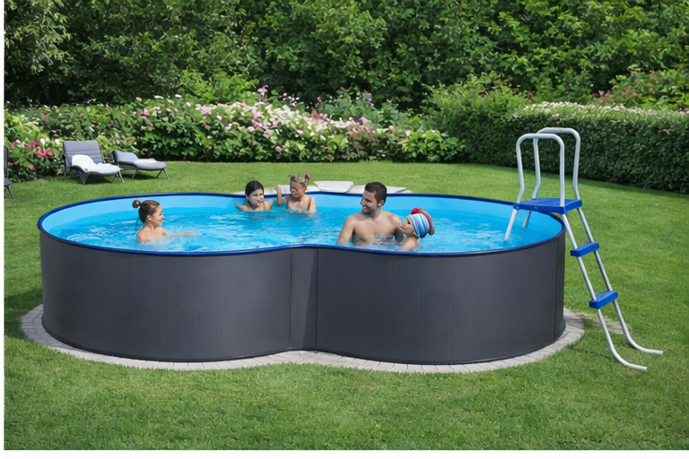 Basic 8-tals Pool 5,4 x 3,5 x 1,2m - Antracit