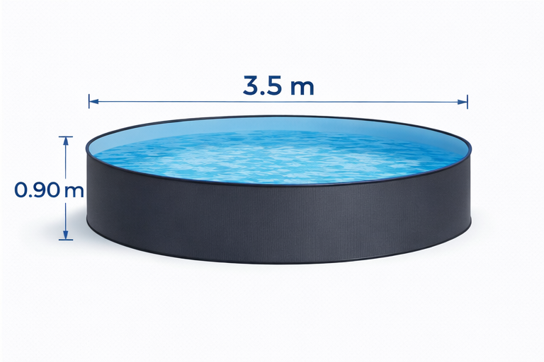 Standard Pool 3,50 x 0,90m - Antracit
